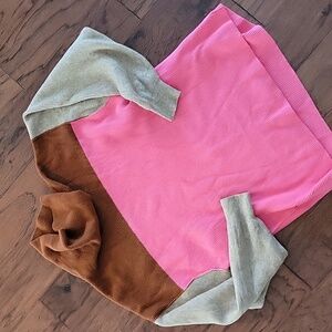 Free People Block Turtleneck Oversize Sweater Medium